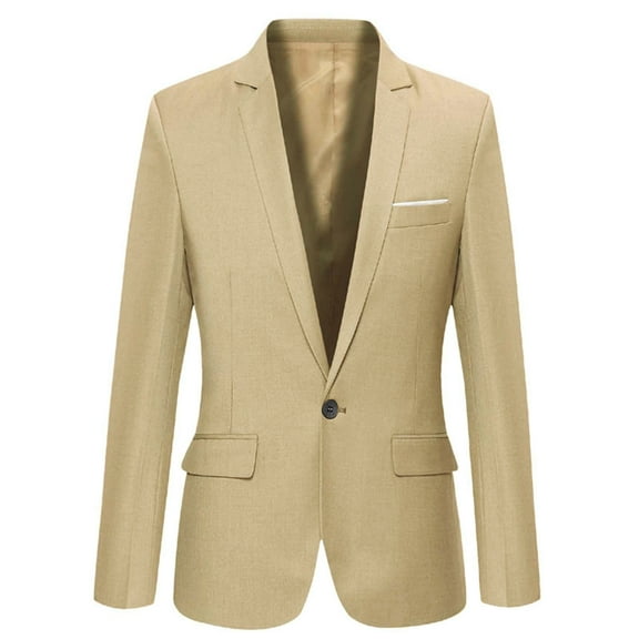 Curuila Kids Boys Coats Spring Autumn Solid Long Sleeve Lightweight Mid-Length Suit Clothes With Button Khaki Size 16-17 Years