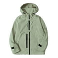 thumbnail image 1 of Curuila Kids Boys Girls Jacket Windproof Coat Hooded Mid-Length Lightweight Breathable Long Sleeve Solid Outerwear With Zipper Army Green Size 5-6 Years, 1 of 7