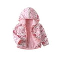 thumbnail image 1 of Curuila Kids Boys Jacket Warm Zip Up Mid-Length Outerwear Long Sleeve Cartoon Print Lightweight Comfortable Hooded Coats For Fall Winter Pink Size 1-2 Years, 1 of 3