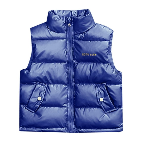 Curuila Kids Boys Vest Autumn Solid Zip Up Coat Sleevelss Lightweight Mid-Length Jacket Bu1 Size 6-7 Years