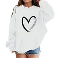 thumbnail image 1 of Curuila Kids Girls Boys Hoodies Hearts Print Long Sleeve Crew Neck Soft Pullover With Pocket Casual Spring Autumn Sweatshirt White Size 6-7 Years, 1 of 4
