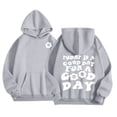 thumbnail image 1 of Curuila Kids Girls Boys Hoodies Letter Print Crew Neck Long Sleeve Comfortable Casual Pullover With Pocket Autumn Winter Sweatshirt Grey Size 12-13 Years, 1 of 5