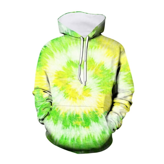 Curuila Kids Girls Boys Hoodies Tie Dye Print Long Sleeve Crew Neck Soft Pullover With Pocket Fashion Spring Autumn Sweatshirt Green Size 9-10 Years