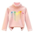 thumbnail image 1 of Curuila Kids Girls Shirts High Neck Long Sleeve Cartoon Print Warmth Soft Tops Unisex Green Size 5-6 Years, 1 of 3