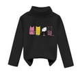 thumbnail image 1 of Curuila Kids Girls Shirts High Neck Long Sleeve Cartoon Print Warmth Soft Tops Unisex Pullover Black Size 12-18 Months, 1 of 2
