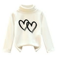 thumbnail image 1 of Curuila Kids Girls Shirts High Neck Long Sleeve Cartoon Print Warmth Soft Tops Unisex Red Size 3-4 Years, 1 of 3