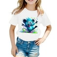 thumbnail image 1 of Curuila Kids Girls T Shirt Short Sleeve Casual Loose Fit Animal Print Crew Neck Summer Tops White Size 12-13 Years, 1 of 4