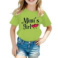 thumbnail image 1 of Curuila Kids Girls Tops Letter Print Crew Neck Short Sleeve Tee Summer Casual T Shirt Light Green Size 3-4 Years, 1 of 5