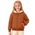 thumbnail image 1 of Curuila Kids Infant Girls Coat With Zipper Long Sleeve Solid Color Hooded Fleece Jacket For Girls Winter Warm Fashion Outerwear Size 3-4 Years, 1 of 7