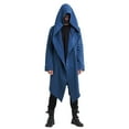 thumbnail image 1 of Curuila Men Hooded Solid Color Coat With Pocket Fashion Long Jacket Cardigan Long Sleeve Outwear Blouse Blue Size 2Xl, 1 of 8