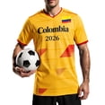 Curuila Mens Colombia Soccer T Shirt Letter Print Short Sleeve Crew ...