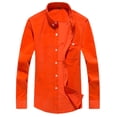 thumbnail image 1 of Curuila Mens Corduroy Shirts Lapel Button Down Solid Color Long Sleeve Shirt For Men Loose Fit Casual Tops Size 4Xl, 1 of 7