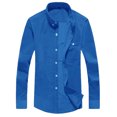 thumbnail image 1 of Curuila Mens Corduroy Shirts Lapel Button Down Solid Color Long Sleeve Shirt For Men Loose Fit Casual Tops Size L, 1 of 7