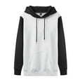 thumbnail image 1 of Curuila Mens Hoodies Pullover With Pocket Long Sleeve Hooded Color Block Sweatshirt For Men Loose Fit Comfortable Tops Black Size L, 1 of 2
