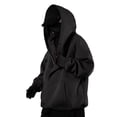 thumbnail image 1 of Curuila Mens Hoodies Pullover With Pocket Long Sleeve Hooded Solid Color Sweatshirt For Men Loose Fit Fashion Comfort Tops Black Size 3Xl, 1 of 3