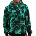 thumbnail image 1 of Curuila Mens Hoodies Tie-Dye Long Sleeve Pullover With Pocket Fashion Casual Autumn Winter Sweatshirt Green Size L, 1 of 4