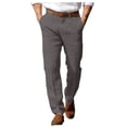 thumbnail image 1 of Curuila Mens Pants With Pocket Solid Color High Waist Straight Leg Dress Pants For Men Loose Fit Casual Soft Joggers Trousers Size L, 1 of 8