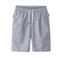 thumbnail image 1 of Curuila Mens Shorts Solid Color Elastic Drawstring Loose Fit Summer Comfortable Shorts Gy1 Size 3Xl, 1 of 4