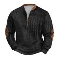 thumbnail image 1 of Curuila Mens Sweatshirt Half Zip Long Sleeve Graphic Print Crew Neck Pullover Sweatshirts Everyday Wear Casual Soft Pullover Tops Size L, 1 of 3