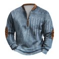 thumbnail image 1 of Curuila Mens Sweatshirt Half Zip Long Sleeve Graphic Print Crew Neck Pullover Sweatshirts Everyday Wear Casual Soft Pullover Tops Size S, 1 of 3