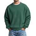 thumbnail image 1 of Curuila Mens Sweatshirt Loose Fit Long Sleeve Solid Color Crew Neck Pullover Sweatshirts Everyday Wear Comfort Pullover Tops Size L, 1 of 4