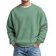 thumbnail image 1 of Curuila Mens Sweatshirt Loose Fit Long Sleeve Solid Color Crew Neck Pullover Sweatshirts Everyday Wear Comfort Pullover Tops Size M, 1 of 4