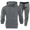 thumbnail image 1 of Curuila Mens Two Piece Set Long Sleeve Solid Color Hoodie Sweatsuit Long Pants 2Pcs Casual Autumn Winter Outfit Set Blue Size S, 1 of 3