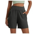 thumbnail image 1 of Curuila Shorts For Women Stretchy Solid Color Elastic Waist Fashion Casual Shorts Grey Size M, 1 of 5
