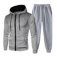 thumbnail image 1 of Curuila Sweatsuits 2 Piece For Men With Pocket Zipper Long Sleeve Graphic Print Hooded Sweatshirt With Sweatpants Winter Warm Soft Casual Tracksuit Size 3Xl, 1 of 2