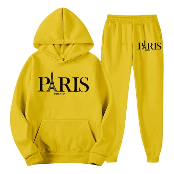 Curuila Sweatsuits Mens 2 Piece Outfit With Pocket Long Sleeve Letter Print Hooded Sweatshirt With Sweatpants Everyday Wear Comfort Tracksuit Size Xl