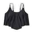 thumbnail image 1 of Curuila Swimsuit For Women Push Up Crew Neck Solid Color Strap Breathable Soft Bikini Top With Ruffled Black Size 2Xl, 1 of 3