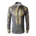 thumbnail image 1 of Curuila Kids Boys Shirt Cowboy Print Lapel Button Down Long Sleeve Comfort Casual Tops Grey Size 12-13 Years, 1 of 4