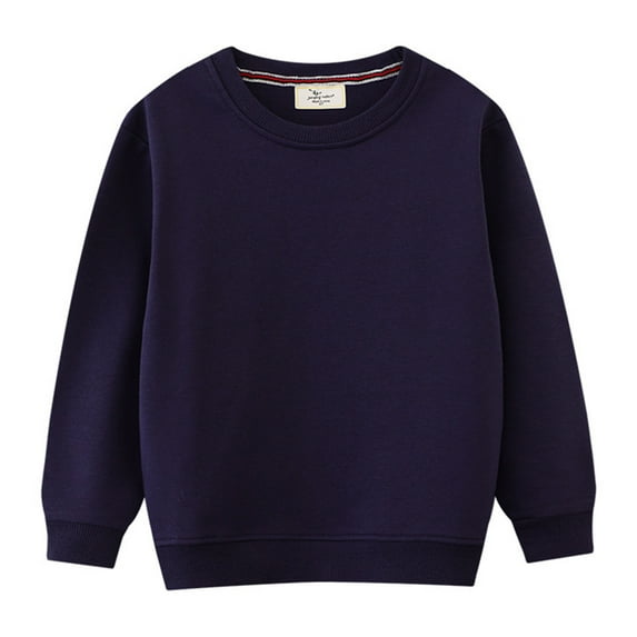 Curuila Toddler Baby Tops Long Sleeve Solid Color Crew Neck Casual Shirt Fall Winter Clothes For Boys Girls Black Size 6-7 Years