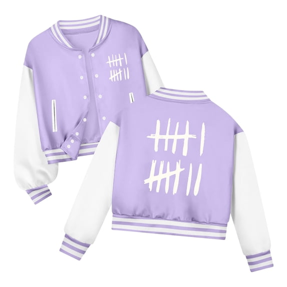 Curuila Toddler Boys Baseball Jacket Crew Neck Graphic Print Long Sleeve Coat For Kids Spring Autumn Fashion Outerwear Size 11-12 Years