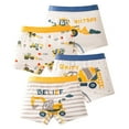 thumbnail image 1 of Curuila Toddler Boys Boxer Briefs 4 Pack Breathable Elastic Waistband Cartoon Print Underwear Trunks Yellow Size 4-6 Years, 1 of 3