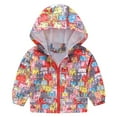 thumbnail image 1 of Curuila Toddler Boys Coat Cartoon Print Long Sleeve Windproof Autumn Zipper Hooded Lightweight Mid-Length Jacket Multicolour Size 3-4 Years, 1 of 8