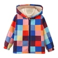 thumbnail image 1 of Curuila Toddler Boys Girls Coat Winter Print Long Sleeve Hooded Jacket Thicken Windproof Zipper Warm Mid-Length Outwear Black Size 5-6 Years, 1 of 8