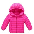thumbnail image 1 of Curuila Toddler Boys Girls Coats Long Sleeve Solid Hooded Zipper Jacket Lightweight Mid-Length Outwear Hot Pink Size 6-7 Years, 1 of 2