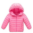 thumbnail image 1 of Curuila Toddler Boys Girls Coats Long Sleeve Solid Hooded Zipper Jacket Lightweight Mid-Length Outwear Pink Size 3-4 Years, 1 of 2
