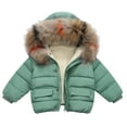 thumbnail image 1 of Curuila Toddler Boys Girls Coats Long Sleeve Solid Zipper Hooded Jacket Mid-Length Outwear Green Size 6-12 Months, 1 of 8