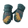 thumbnail image 1 of Curuila Toddler Boys Girls Mittens Winter Thick Cartoon Dinosaur Print Windproof Waterproof Comfortable Skiing Soft Warmth Gloves Green Size 10-16 Years, 1 of 5