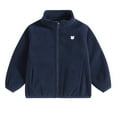 thumbnail image 1 of Curuila Toddler Boys Girls Outerwear Solid Zip Up Coat Long Sleeve Mid-Length Jacket Navy Size 5-6 Years, 1 of 4