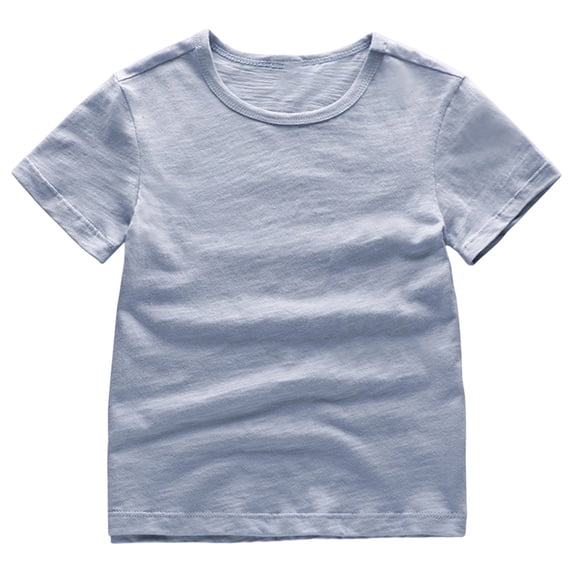 Curuila Toddler Boys Girls Tops Crew Neck Short Sleeve Solid Color Summer T Shirt Grey Size 13-14 Years