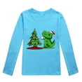 thumbnail image 1 of Curuila Toddler Boys Girls Tops Long Sleeve Christmas Cartoon Dinosaur Prints Crew Neck Autumn T Shirt Blue Size 2-3 Years, 1 of 4