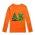 thumbnail image 1 of Curuila Toddler Boys Girls Tops Long Sleeve Christmas Cartoon Dinosaur Prints Crew Neck Autumn T Shirt Orange Size 7-8 Years, 1 of 4