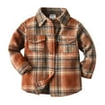 thumbnail image 1 of Curuila Toddler Boys Shirt Long Sleeve Plaid Lapel Tops Coat Outwear Autumn Winter Brown Size 18-24 Months, 1 of 7