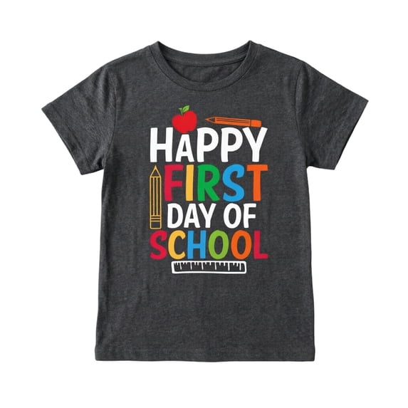 Curuila Toddler Child Girls Tshirt Short Sleeve Letter Print Crew Neck Tops For Girls Everyday Wear Soft Casual Tee Size 8-9 Years