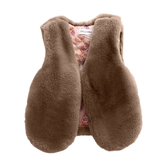 Curuila Toddler Child Girls Vest Fleece Sleeveless Solid Color Jacket For Girls Winter Warm Soft Outerwear Size 18-24 Months