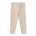 thumbnail image 1 of Curuila Toddler Girls Autumn Pants Solid Color Elastic Waist Slim Fit Comfortable Soft Warm Leggings Size 2-3 Years Beige, 1 of 3