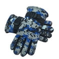 thumbnail image 1 of Curuila Toddler Girls Boys Mittens Winter Waterproof Camouflage Print Thickened Skiing Warm Gloves For Outdoor Blue Size 8-12 Years, 1 of 4